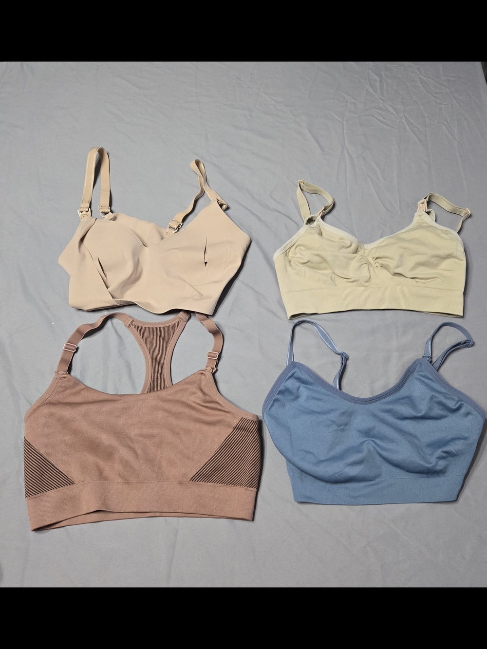 Women’s Seamless Comfort Bralette - Beige, Cream, Mauve, Blue Set